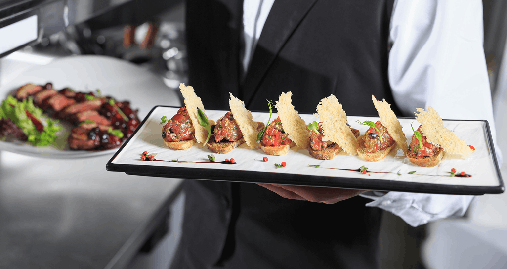 Corporate catering setup for Clayton office event