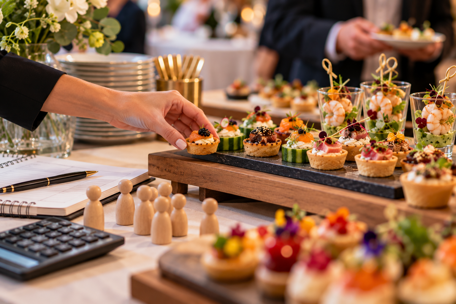 Canapés Catering Big Flavours Gourmet canapés being arranged for an event in Melbourne